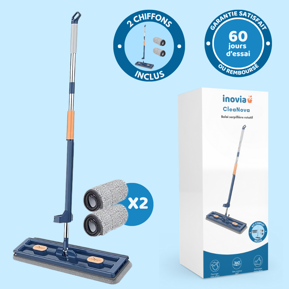 Balai serpillière rotatif avec technologie essorage intégré