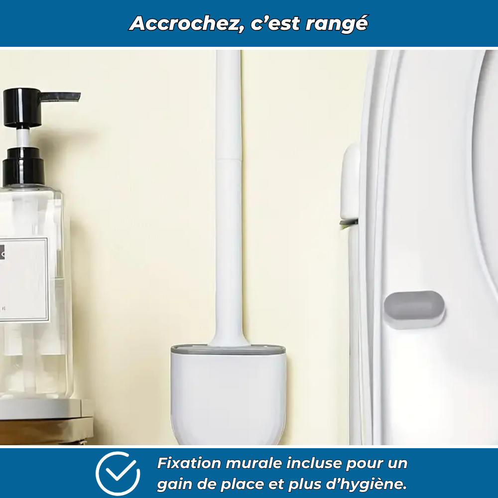 Brosse WC en silicone souple et efficace