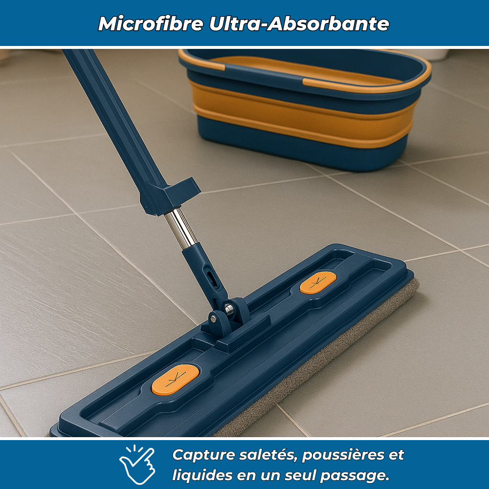 Balai serpillière rotatif avec technologie essorage intégré